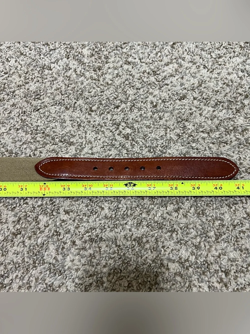 Vtg Tommy Hilfiger Authentic Surpus Style Khaki & Navy Surcingle Belt Sz 36 USA
